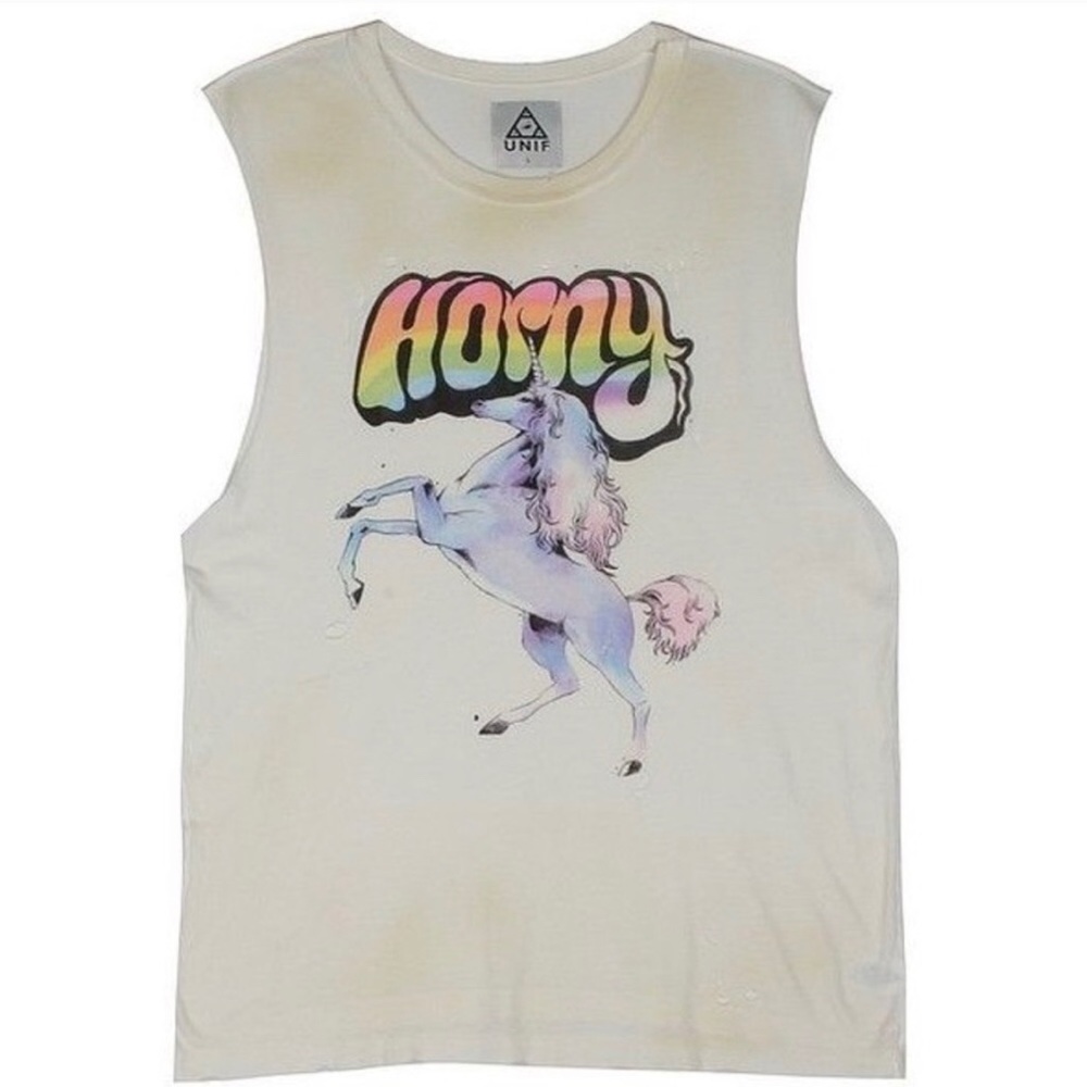UNIF the unicorns are horny muscle tee